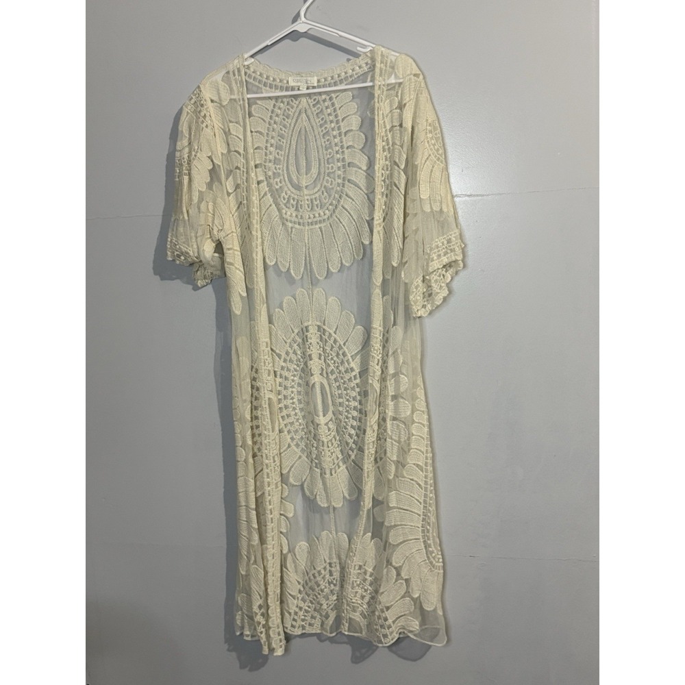 Rebellion Lace Festival Coachella Stagecoach Embroidered Long Duster Women's L